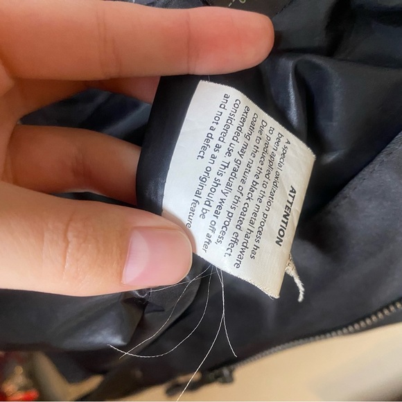 Rudsak Lourdes Long Black Leather Canvas Fall Winter Jacket - Picture 8 of 8